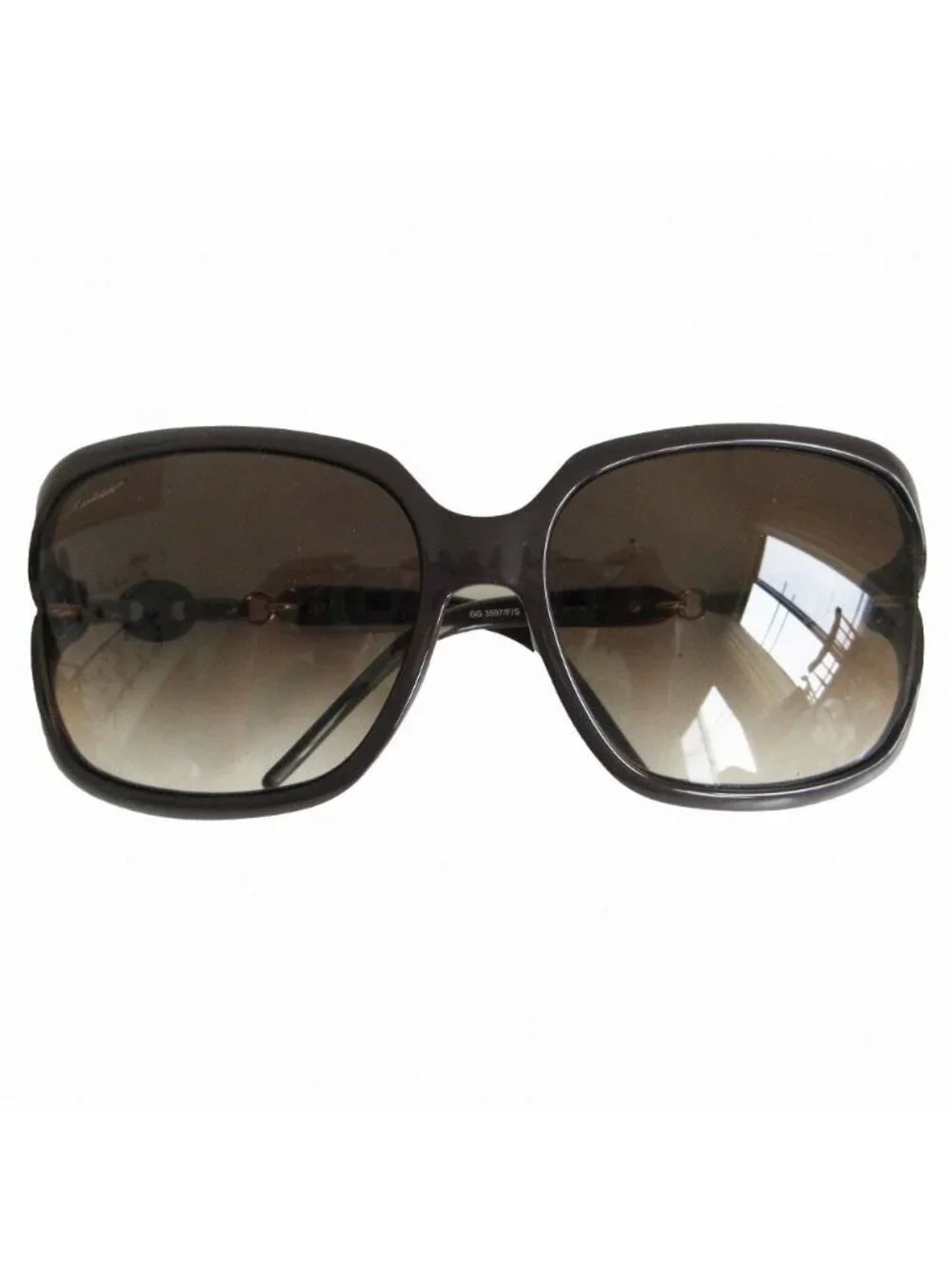 Gucci Sunglasses Marina Chain Gradient Lens Dark Brown Eyewear